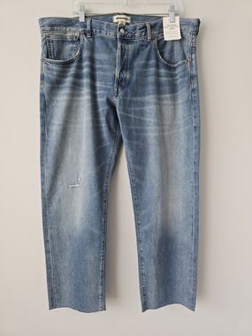 Madewell The Dean Easy Straight Jeans 33 Light Wash NWT
